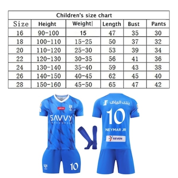 23/24 Hemfotbollssats Neymar #10 Fans Fotbollströja Club Neymar-tröja för barn, tonåringar och vuxna 20