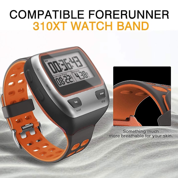 För Forerunner 310Xt Klockarmband Forerunner 310Xt Ersättning Andningsbar Sportklocka Handledsrem gul