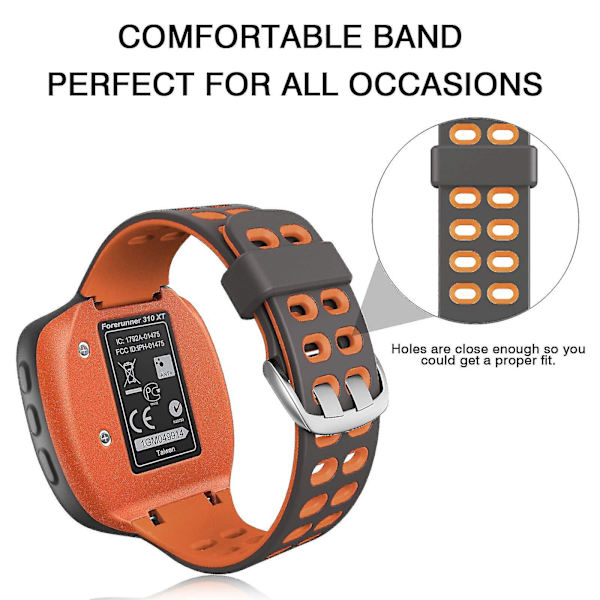 För Forerunner 310Xt Klockarmband Forerunner 310Xt Ersättning Andningsbar Sportklocka Handledsrem grå