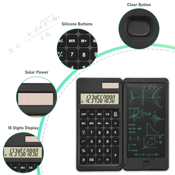 Grundläggande miniräknare 10-siffriga kontorsskrivbordsräknare Power Flerfunktions bärbar miniräknare för kontor
