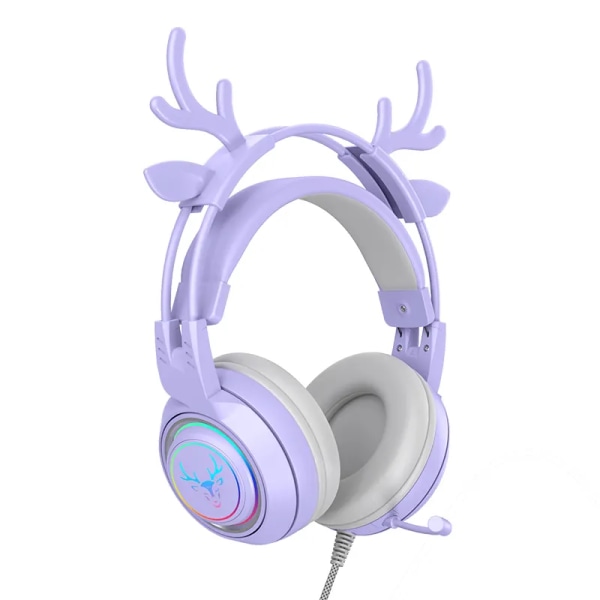 Antlers Stereo Gaming Noise Cancelling Over Ear-hörlurar med Mic LED-ljus