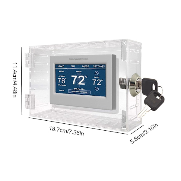 Universal Termostat Låsbox Med Nyckel, Transparent Termostat Skyd