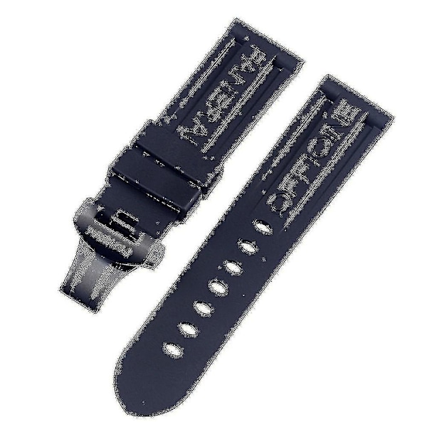 Klockarmband Silikongummi Klockor Band Watchist Band Ersättning För Panerai Strap Verktyg Stål Buckl vit