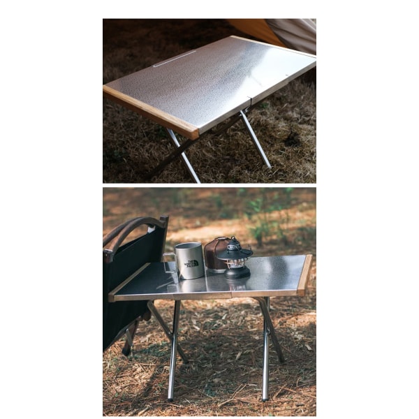 Utomhus bärbart multifunktionellt campingbord fällbart bord i rostfritt stål picknick grillbord lätt att bära för hemmabruk