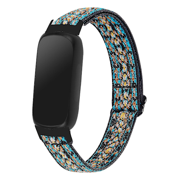 För Fitbit Inspire 3 Nylonremmar Elastiskt Flätat Solo Loop Sportklockband Med Svart Kontakt - 4 # # 4