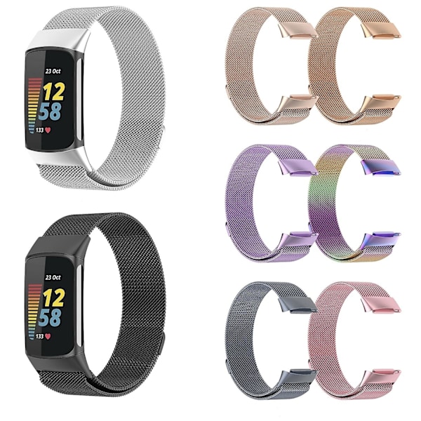 Milano Magnetisk Metallrem För Fitbit Charge 5 Svart