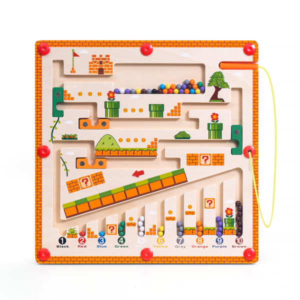 Trä magnetiskt nummer Kids Educational Board Counting Matchande Maze Board leksaker för barn