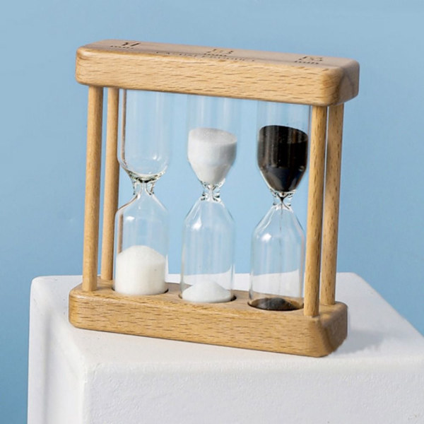 Portabel Sandtimer i Träram för Barn Tandborstning Timer 1/3/5 Minuter Färgglad Sandklocka Triad Heminredning