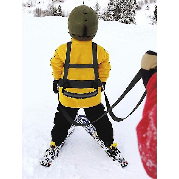 Barn Ski Shoulder Harness W / Förvaringsväska - Utomhus Barn Skidåkning Säkerhetsrem & Anti-Fall Rep För S Träning (20-80Cm) svart