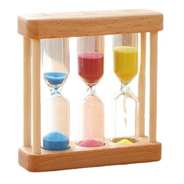Portabel Sandtimer i Träram för Barn Tandborstning Timer 1/3/5 Minuter Färgglad Sandklocka Triad Heminredning