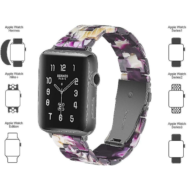 Kompatibel Med Apple Watch Strap Series 5/4/3/2/1, Harts Handbandsband. Glitter purple 38-40mm