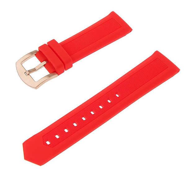 Vattentät Röd Gummiarmband Klockbandsbyte 19Mm-24Mm 24Mm 24Mm Red