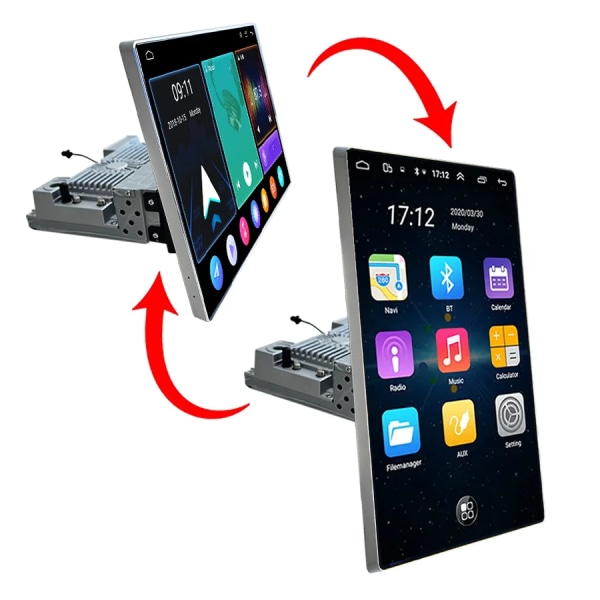 QLED 1din Android11 ​​IPS 360 Kamera Bil DVD-spelare Video Autoradio Roterande skärm Stereonavigeringssystem Bilradio