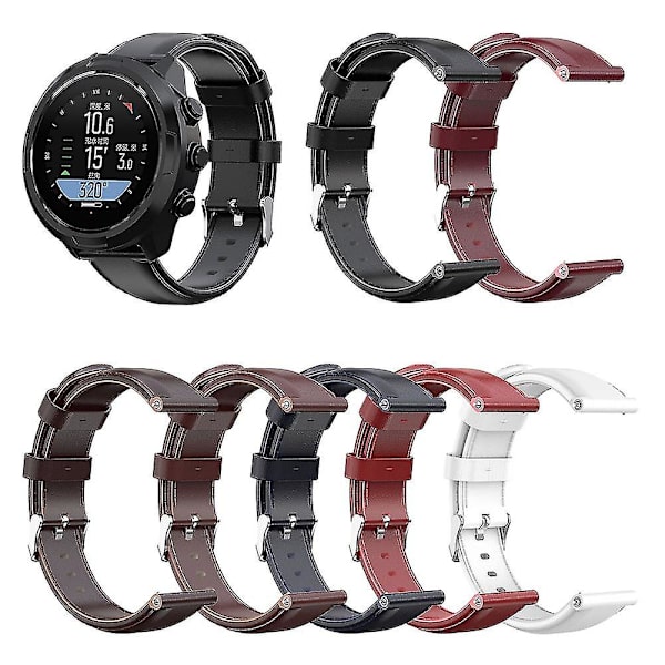 24 Mm Klockarmband I Äkta Läder Som Ersättning För Suunto 9, D5i Och D5 Brown