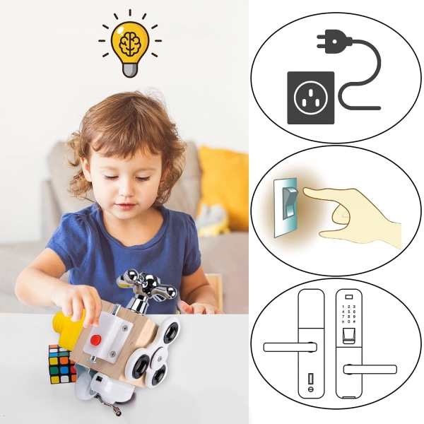 Kids Busy Cube Sensory Busy Board Reseleksak för småbarn Pedagogiska Montessori-inlärningsleksaker