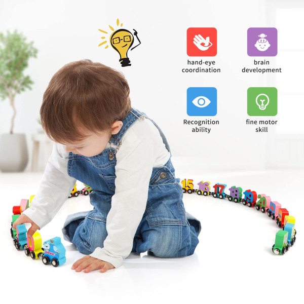 27ST Tränummertågleksak Set för småbarn Tågspår Tidiga pedagogiska leksaker
