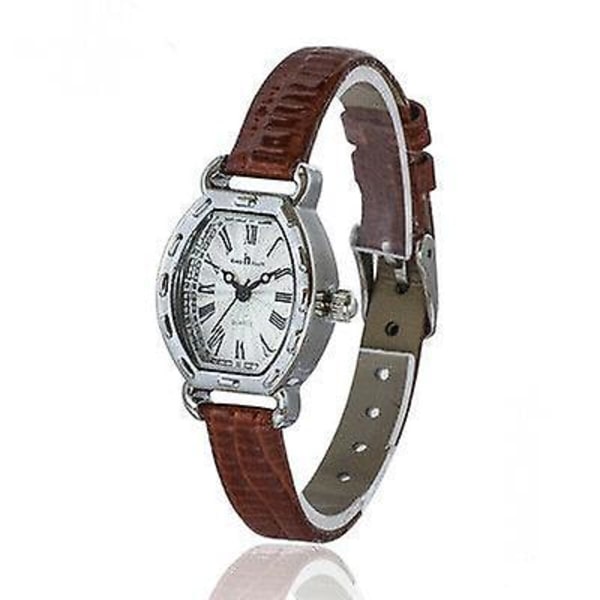 Rektangel Urtavla Kvinnor Armbandsur Mode Casual Damer Kvarts Klocka Silver Brown