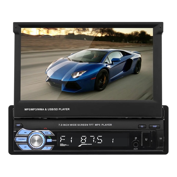 Hot 7 inches 1Din Infällbar bilradio MP5 i Mirror link bilstereo och bil dvd-spelare