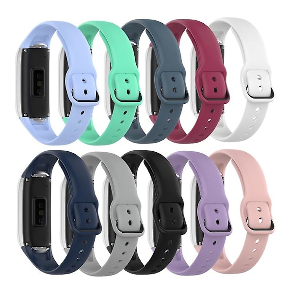 Silikon Ersättning Klockarmband Justerbar Rem Kompatibel Samsung Galaxy Fit Sm-R370 Vit