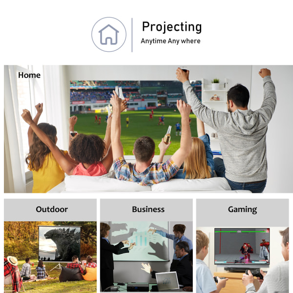 Home Smart Projector Wifi Trådlös projektor HD 4K Hemmabiobioprojektor