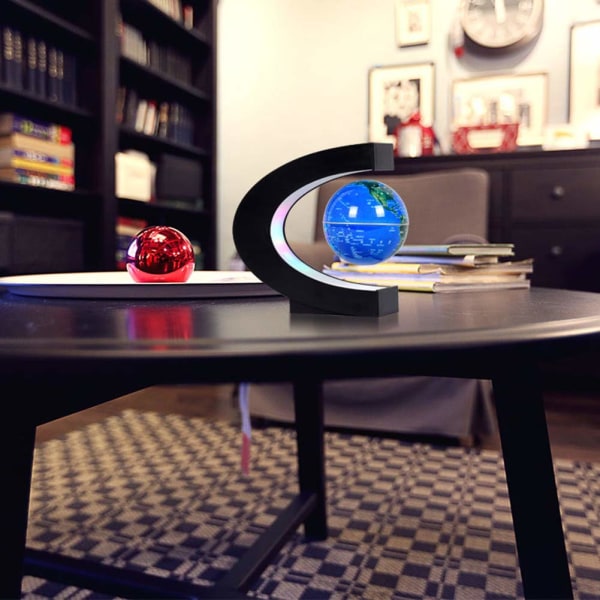 C-formad boj med LED-ljus, 3-tums magnetisk boj världskarta, dekorativ nattlampa för skrivbordet