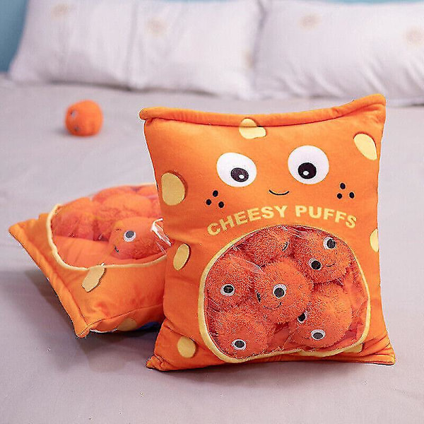 Yummy Plush Ostiga Puffs Jätte Fylld Påse Av Plush Ost Snacks Gåvan