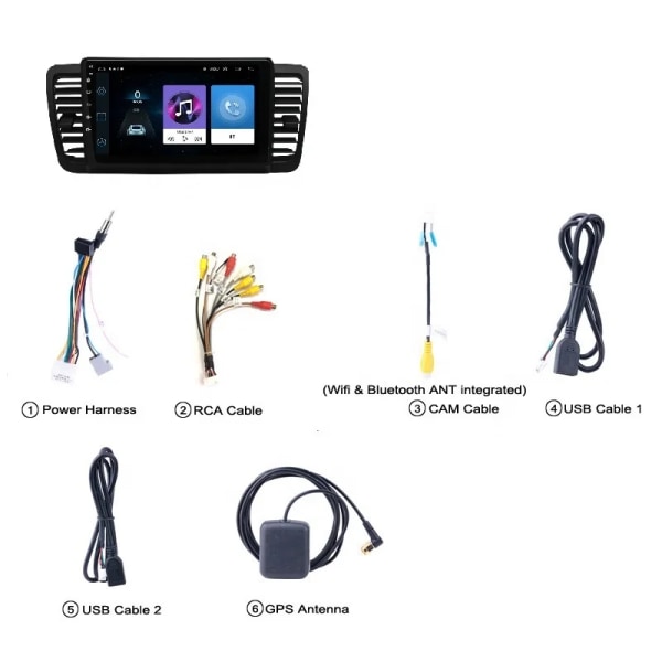 Android multimediaspelare i bilen för Subaru Outback Legacy 2004-2009 med WIFI BT Bilradio DVD GPS MP5-spelare Billjudspelare 1G+16G