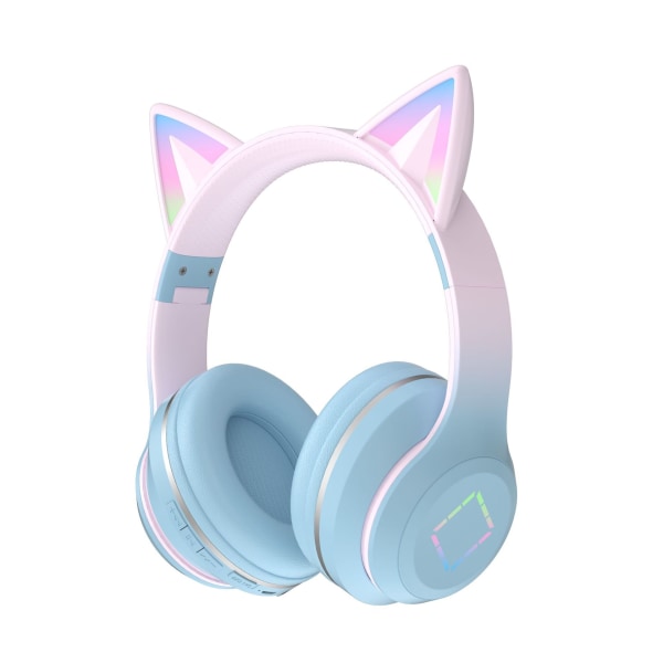 Trådlösa Over Ear-hörlurar Vikbara headset Bluetooth hörlurar-Blå