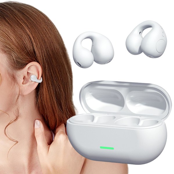 Clip-on hörlurar True Wireless Earphones Benledning Bluetooth -hörlurar Stereosamtal Sports Earbuds Lämpliga för sportarbete (lila)