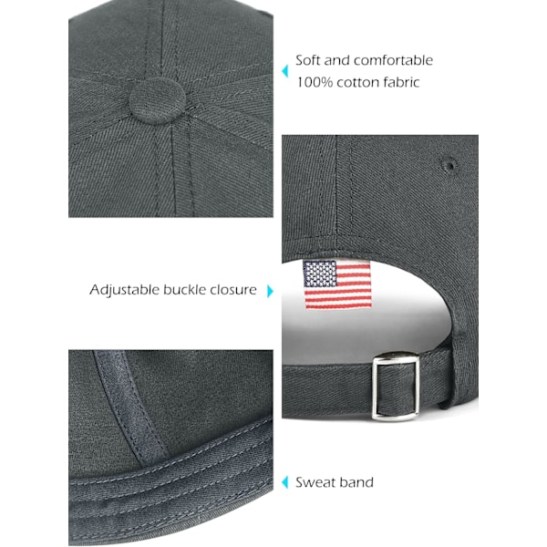 2-pack amerikansk flagga keps för män, kvinnor. Låg profil USA Plain Dad Hat