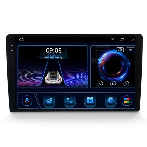 360 panoramabilradio QLED-skärm Bil DVD-spelare Gps 4+/8+256g 5G Wifi 2 Din Android Bilstereo