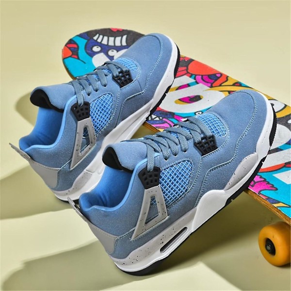 Herrar Air 4 Retro Klassiska Skate-skor Fitness Träningsskor Basket Casual Sneakers Arbeta Löpning Promenad Zapatos A4blue_SSDLV 2 Aj4white Lila 6 UK 1 A4blue 10 UK