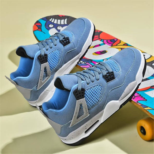 Herrar Air 4 Retro Klassiska Skate-skor Fitness Träningsskor Basket Casual Sneakers Arbeta Löpning Promenad Zapatos A4blue_SSDLV 2 Aj4white Lila 6 UK 1 A4blue 8 UK