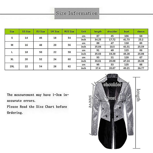 Herrar Glittrande Paljett Dekorerad Blazer Herr Nattklubb Smoking Blazer Kostym Homme Sångare Scenkläder Smoking Ny Guld XL Black L
