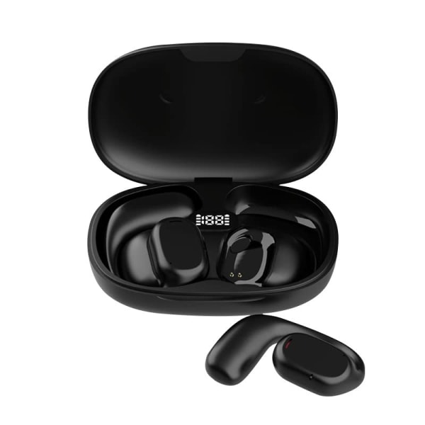 Trådlösa öronmonterade Bluetooth -hörlurar, icke-i-örat sporthörlurar (svarta)
