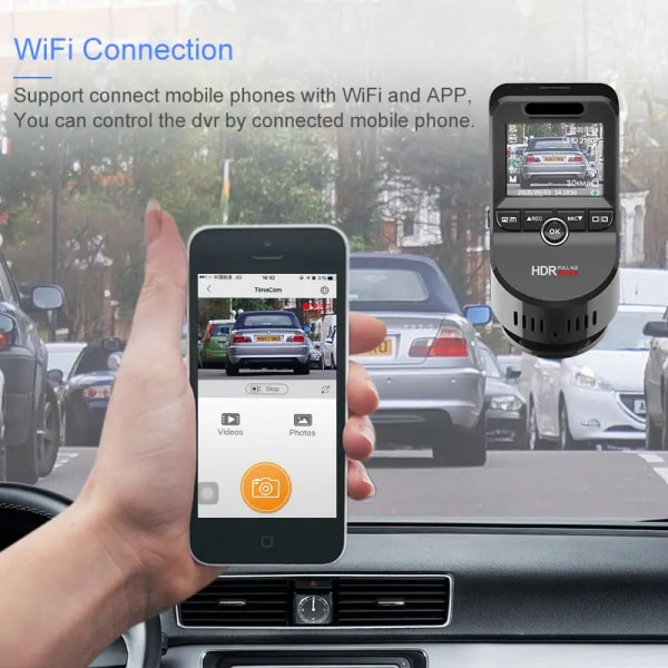 Lyxbiltillbehör Mini 2" 4K 2160P/1080P FHD Wifi Dash Cam 170 Degree Hd Videoinspelare WiFi GPS Night Vision 4k Car Dash C