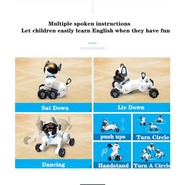 Röststyrda smarta robotar Hund Röst Dialog Barns pedagogiska leksak RC Robot Hund Sång Dansande robotleksaker för barn
