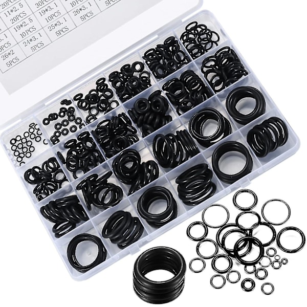 360 Pcs Gummi O-Ringa Brickor Packningar Förseglingssats Vvs-Ställningspackningar Förpackningar Brickor Tätning O-Ring - 24 Storlekar Hpvx