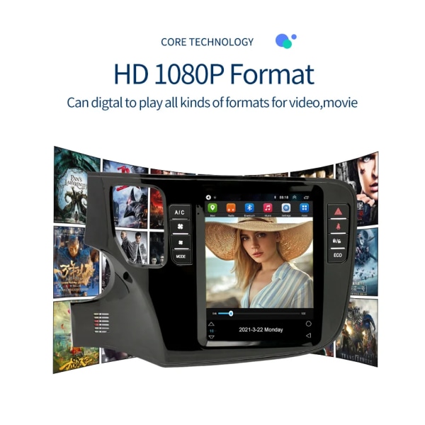 9,7 tum Android 10 vertikal pekskärm Bilradio DVD-spelareGps-navigering för Mitsubishi Outlander 2012-2021