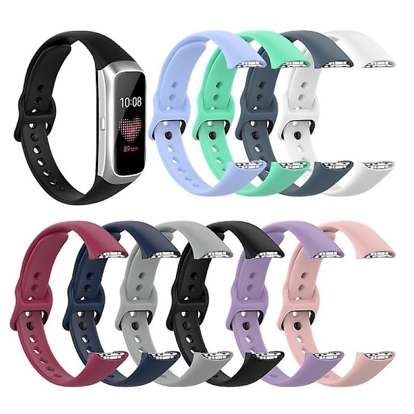 Silikon Ersättning Klockarmband Justerbar Rem Kompatibel Samsung Galaxy Fit Sm-R370 Blåklint Blå*