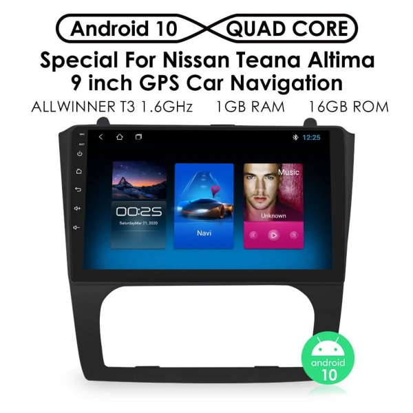 9 tum 2Din Android 10 bilstereo GPS-navigering 2008-2012 2+32GB 4+64GB 6+128GB 4G Wifi Carplay Stereo