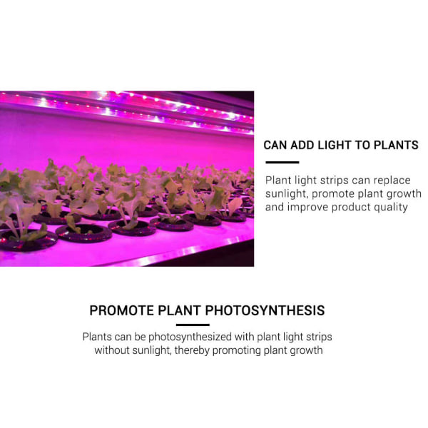 LED 5V fullspektrum växttillväxtljus USB växtljus med rör Lämplig för växt- och blomväxttält Hydroponics 3M