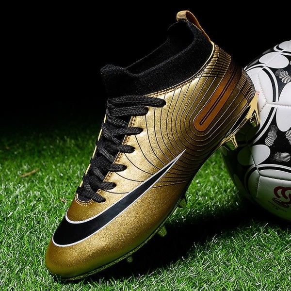 KIDENG Fotbollsskor för Barn Pojkar Flickor Fotbollsskor Gräs Träning Sportskor Sneakers Guld 39 Gold 40