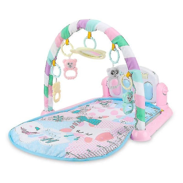 Baby Play Mat Fitness Bodybuilding Frame Pedal Piano Musik Matta Filt Kick Play Lay Sit Leksak. Blå