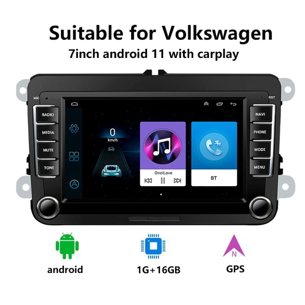 7 tum 2DIN IPS kapacitiv pekskärm Multimedia BT TF FM Radio Autoradio MP5 Bil DVD-spelare Med Carplay För VW