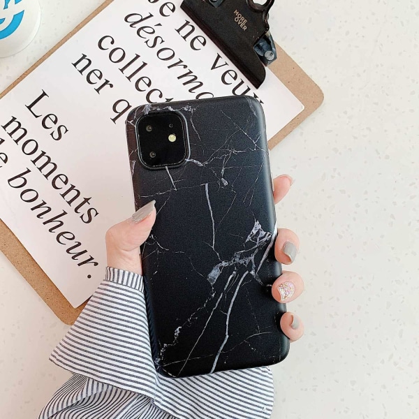 iPhone 12 Mini | Pehmeä marmorinen case Black