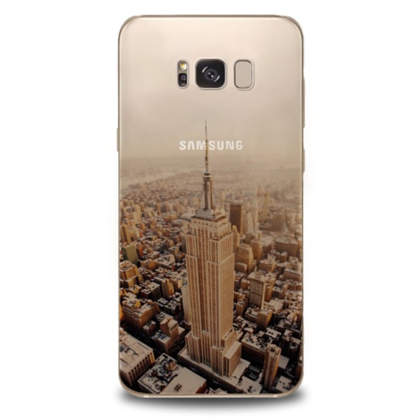 Samsung Galaxy S8 Mjukt & Genomskinligt med New York-Tryck Beige