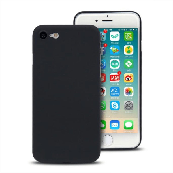 Ohut musta phone case iPhone SE 2022 -puhelimelle - KAKSI KOTELOT! Black