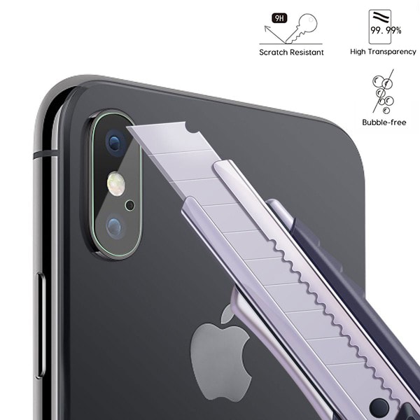 Double Pack -kameran linssisuoja iPhone XS Max 0,15 mm:lle Transparent