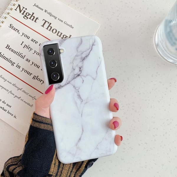 Samsung Galaxy S21 Plus | Pehmeä marmorinen case White